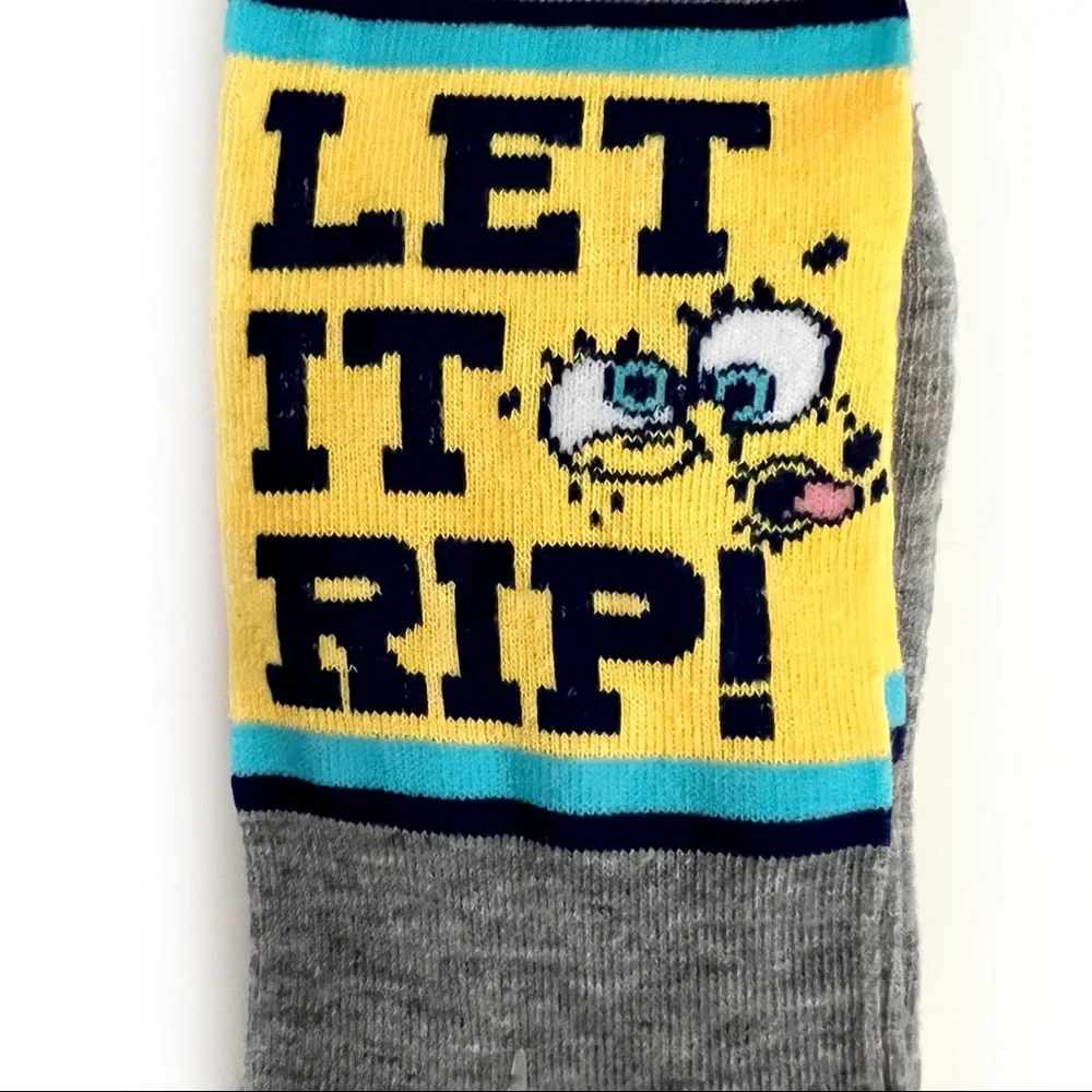 SpongeBob SquarePants Crew Socks Mens Womens Nickelodeon Novelty Gift Y2K 90s
